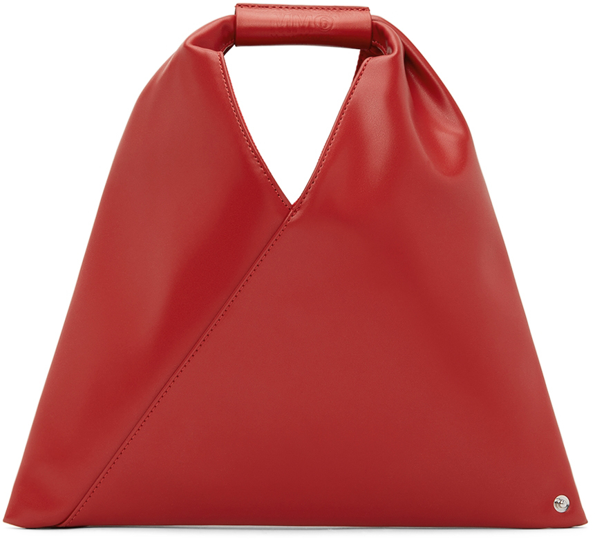Mm6 Maison Margiela Ssense Exclusive Red Nano Faux-leather Triangle Tote