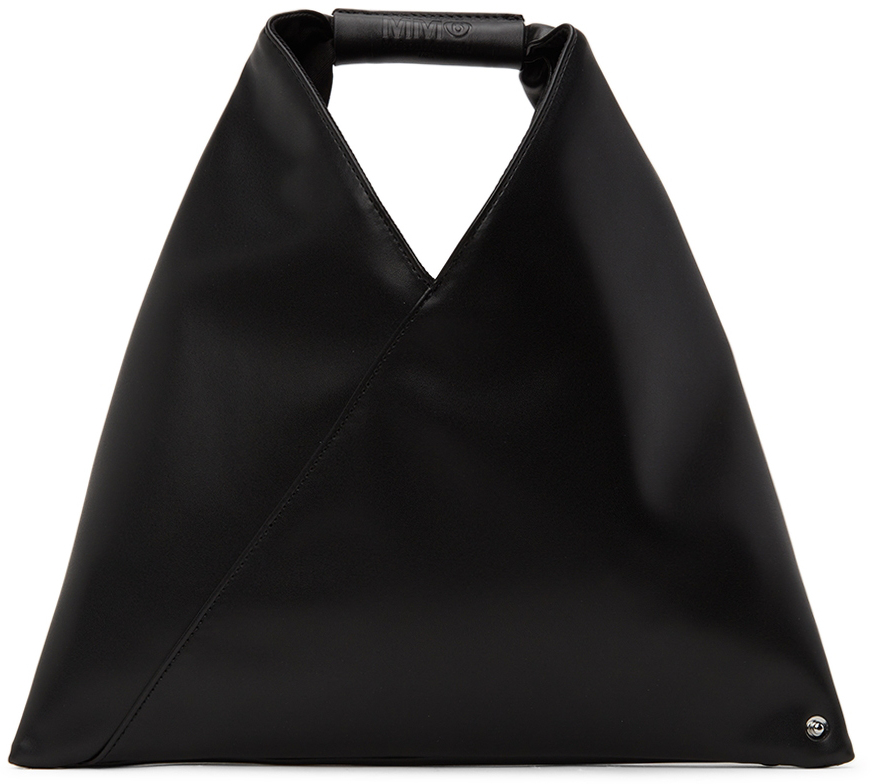 MM6 Maison Margiela: SSENSE Exclusive Black Nano Faux-Leather Triangle ...