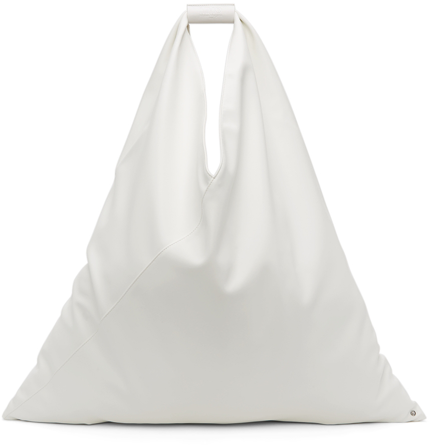 SSENSE Exclusive White XXL Faux-Leather Triangle Tote