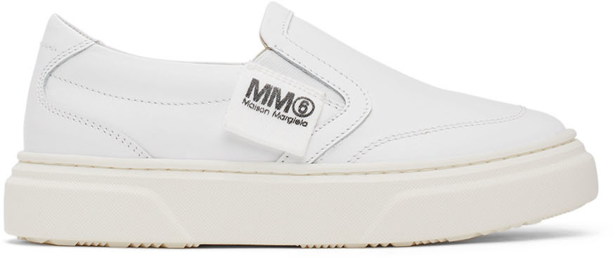 MM6 Maison Margiela キッズ｜ホワイト ロゴ スリッポンスニーカー