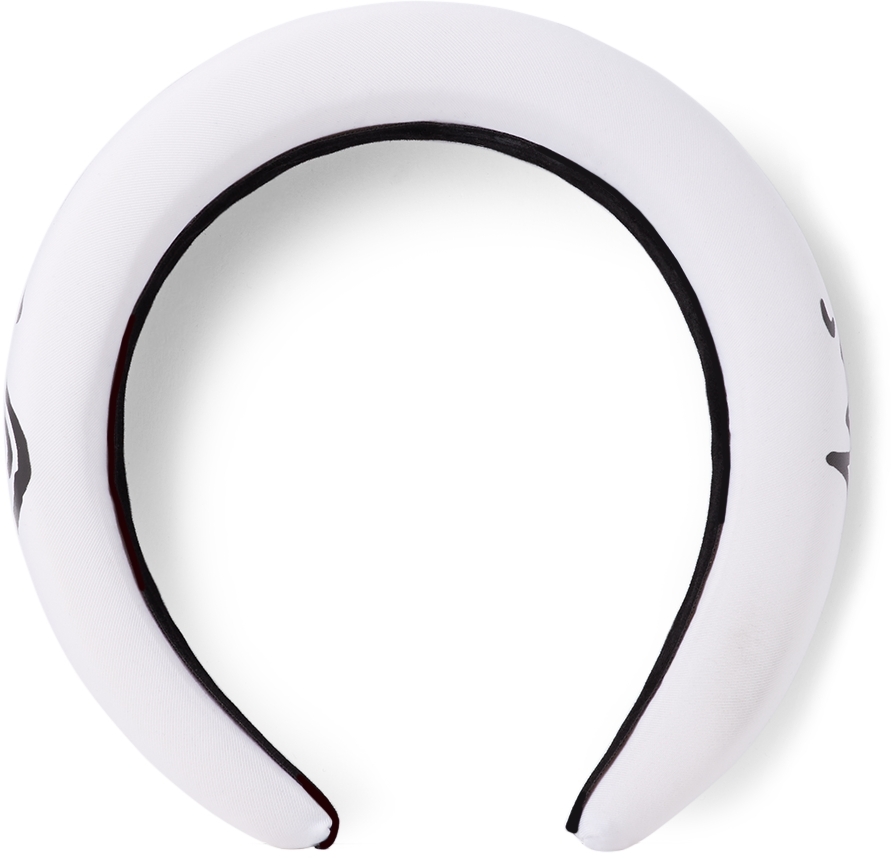 Black & White Logo-Print Padded Headband Mm6 Maison Margiela Kids main image 2