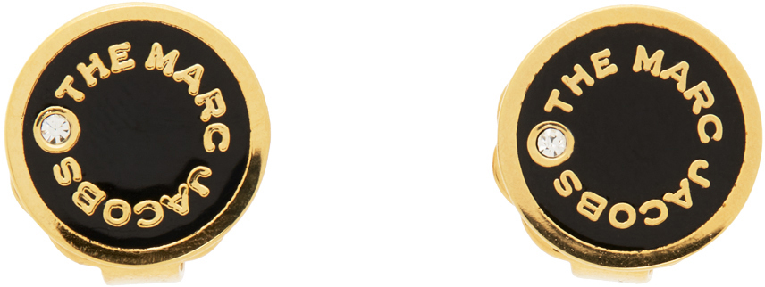 Marc Jacobs Black 'The Medallion' Stud Earrings