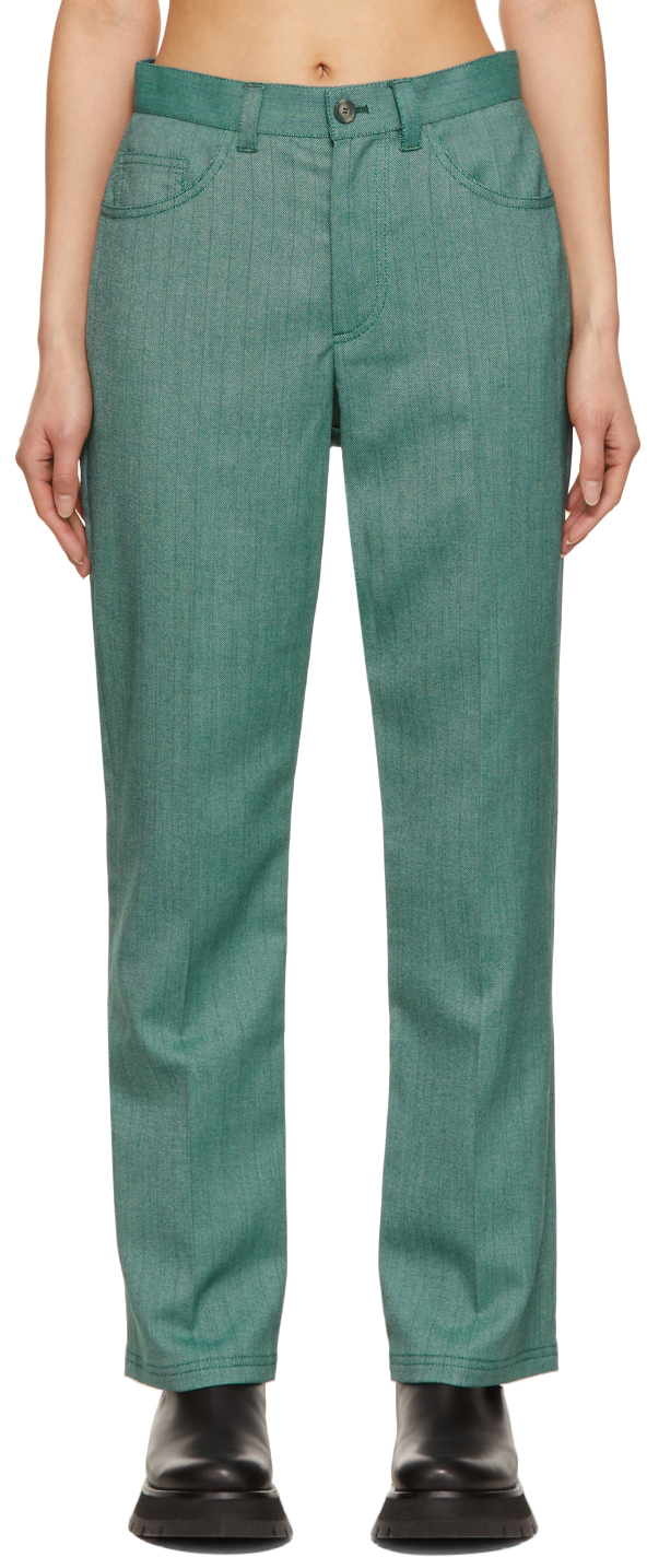 Marc Jacobs Green 'The Pinstripe Suit' Trousers