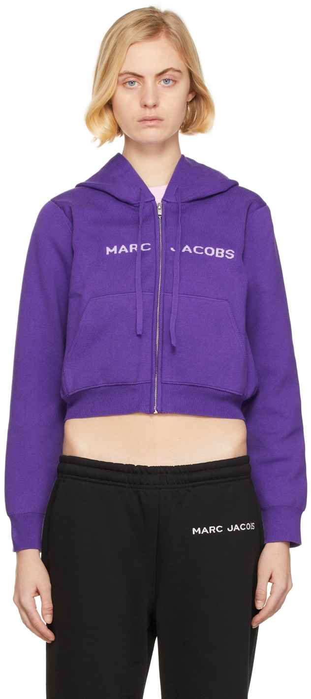 Marc Jacobs: Purple 'The Cropped Zip Hoodie' Hoodie | SSENSE Canada