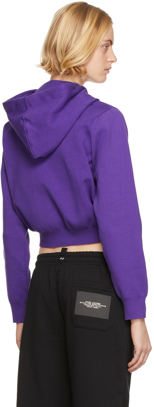 Marc Jacobs Purple 'The Cropped Zip Hoodie' Hoodie | Smart Closet