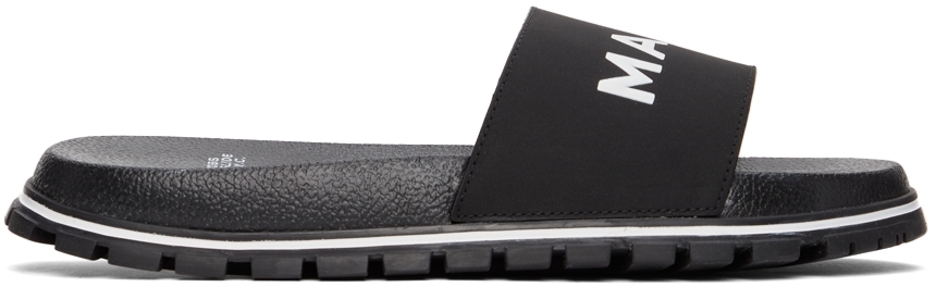 Marc Jacobs Black 'The Slide' Flat Sandals