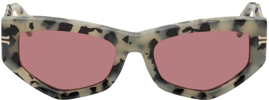 Marc Jacobs Taupe & Black Rectangular Sunglasses