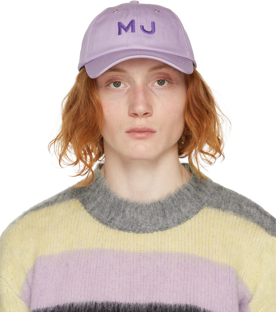 Marc Jacobs Purple 'The Cap' Embroidered Logo Cap