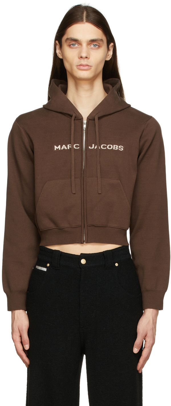 Marc Jacobs: Brown 'The Cropped Zip Hoodie' Hoodie | SSENSE Canada