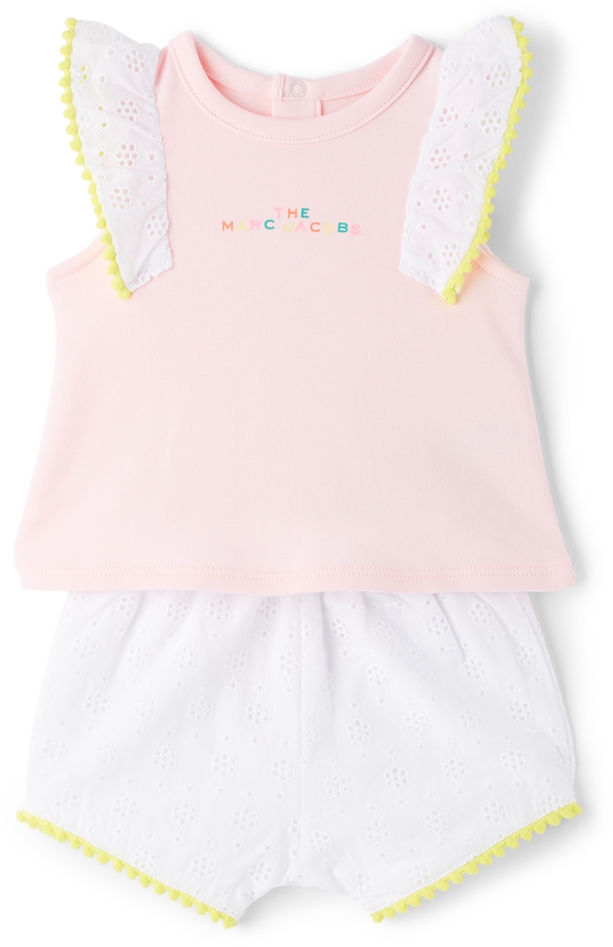 Baby Pink & White Tank Top & Shorts Set Ssense Bambina Abbigliamento Top e t-shirt Top Tank top 