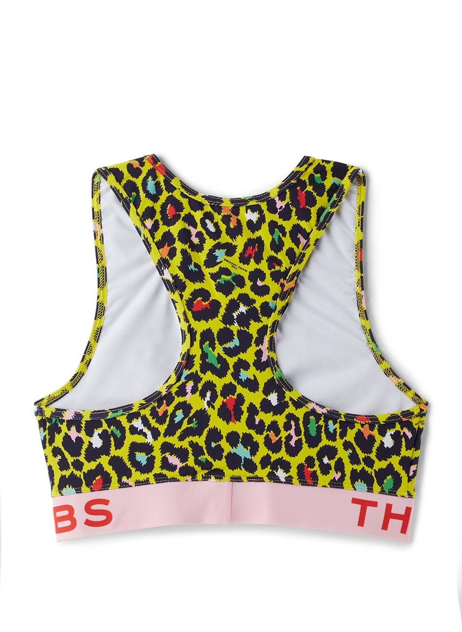 Marc Jacobs Kids Yellow Cheetah Sport Bra In 549 Citrus