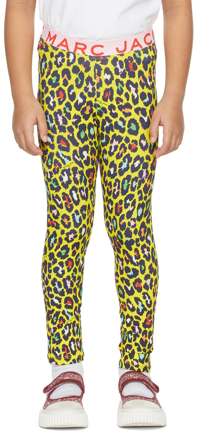 Marc Jacobs Kids Yellow Cheetah Leggings In 549 Citrus