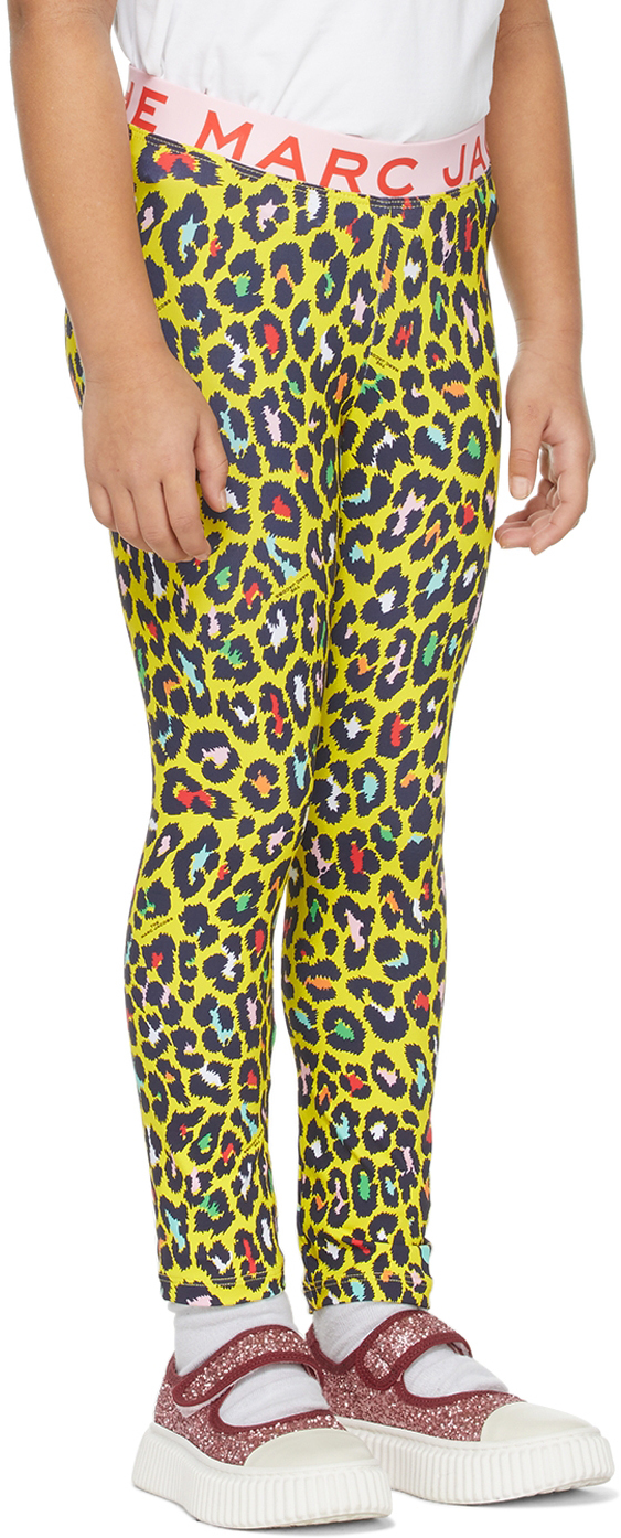Marc Jacobs Kids Yellow Cheetah Leggings In 549 Citrus