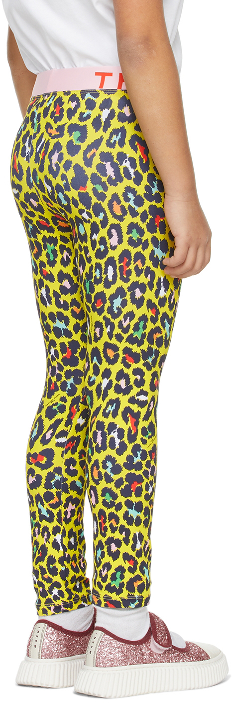 Marc Jacobs Kids Yellow Cheetah Leggings In 549 Citrus