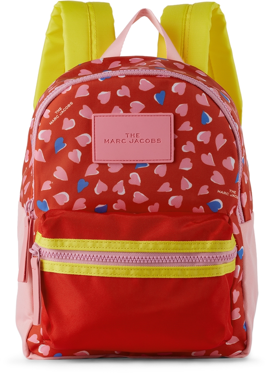 SSENSE Accessories Bags Rucksacks Kids Red & Pink Hearts All Over Backpack 