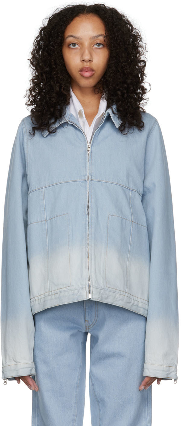 Bianca Saunders: Blue Faded Denim Jacket | SSENSE Canada