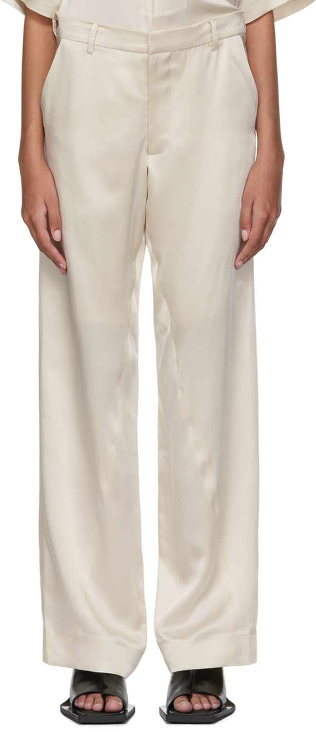 Off-White Benz Trousers by Bianca Saunders on Sale