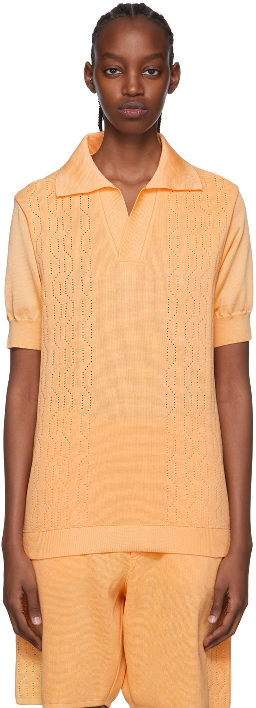 Bianca Saunders Orange Farah Edition Gibbs Polo In 827 Light Peach