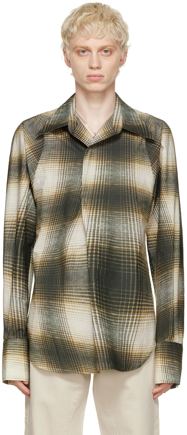 Bianca Saunders Rowdy Oversize Plaid Snap-up Camp Shirt In Brown