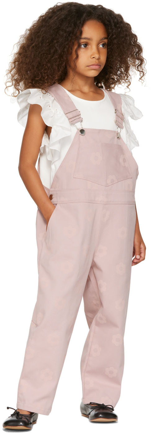 Même. Ssense Exclusive Kids Pink Daisy Riley Overalls In Blush Daisy