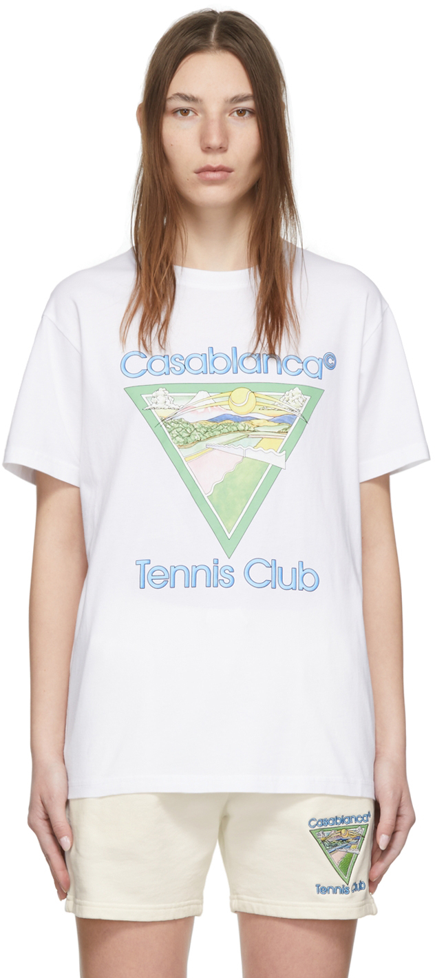 Casablanca White 'Tennis Club' T-Shirt | Smart Closet