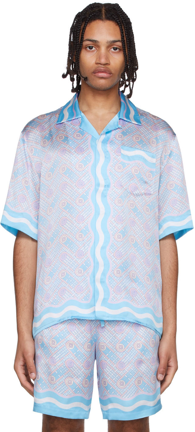 Blue Silk Shirt by Casablanca on Sale