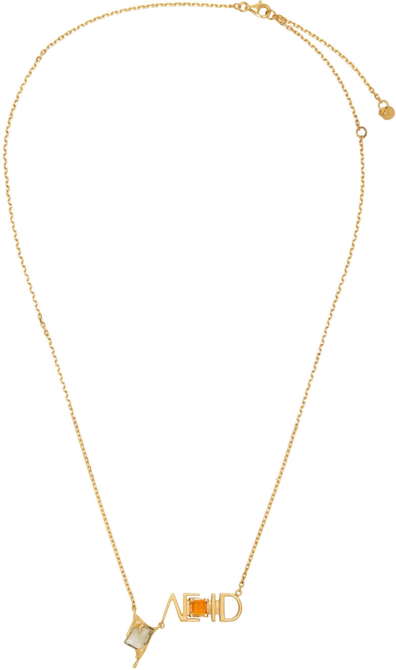 Alan Crocetti Gold Fire Acid Necklace In Gold Vermeil