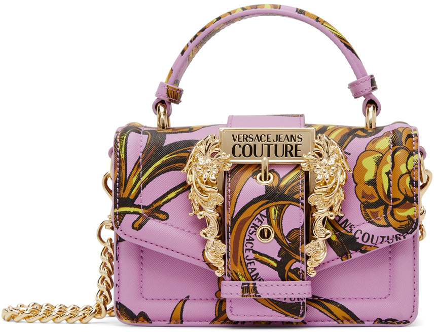 Pink Regalia Baroque I Top Handle Bag by Versace Jeans Couture on Sale