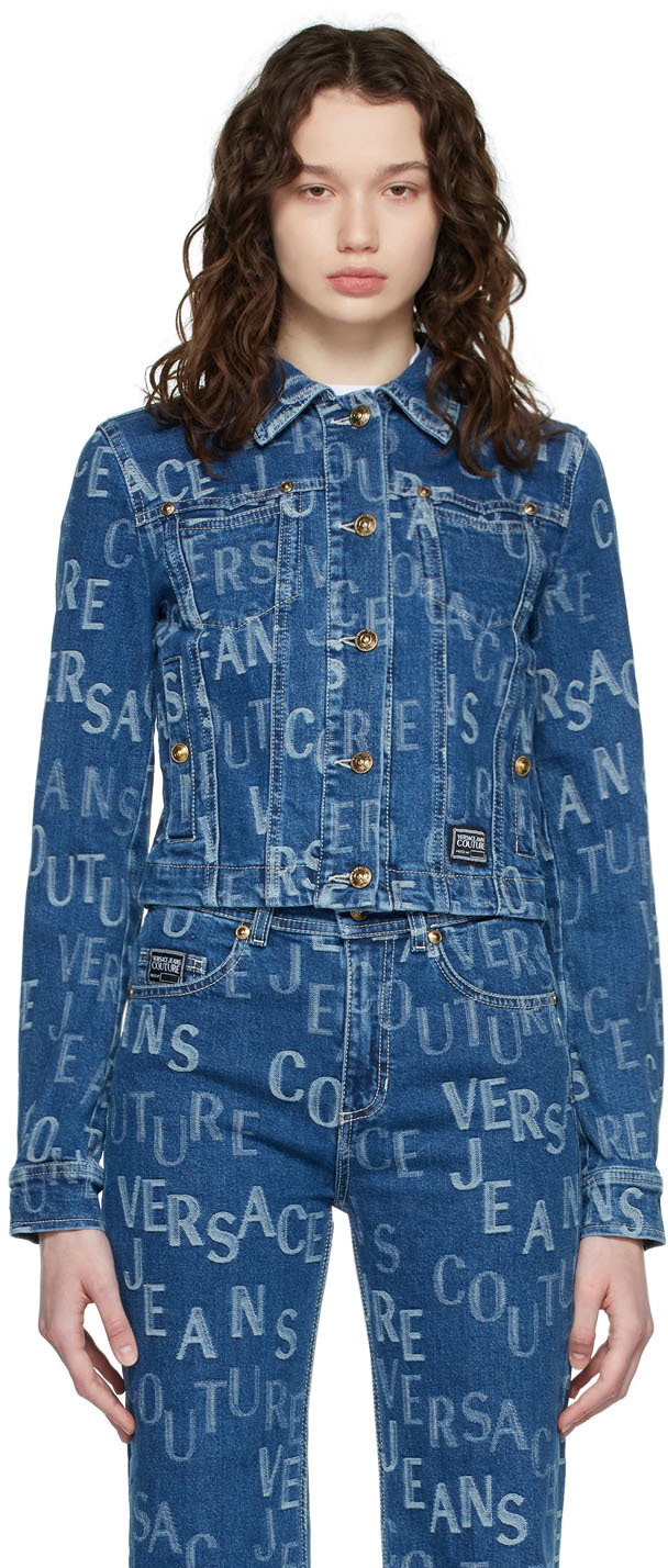 Versace Jeans Couture Blue Logo Denim Jacket