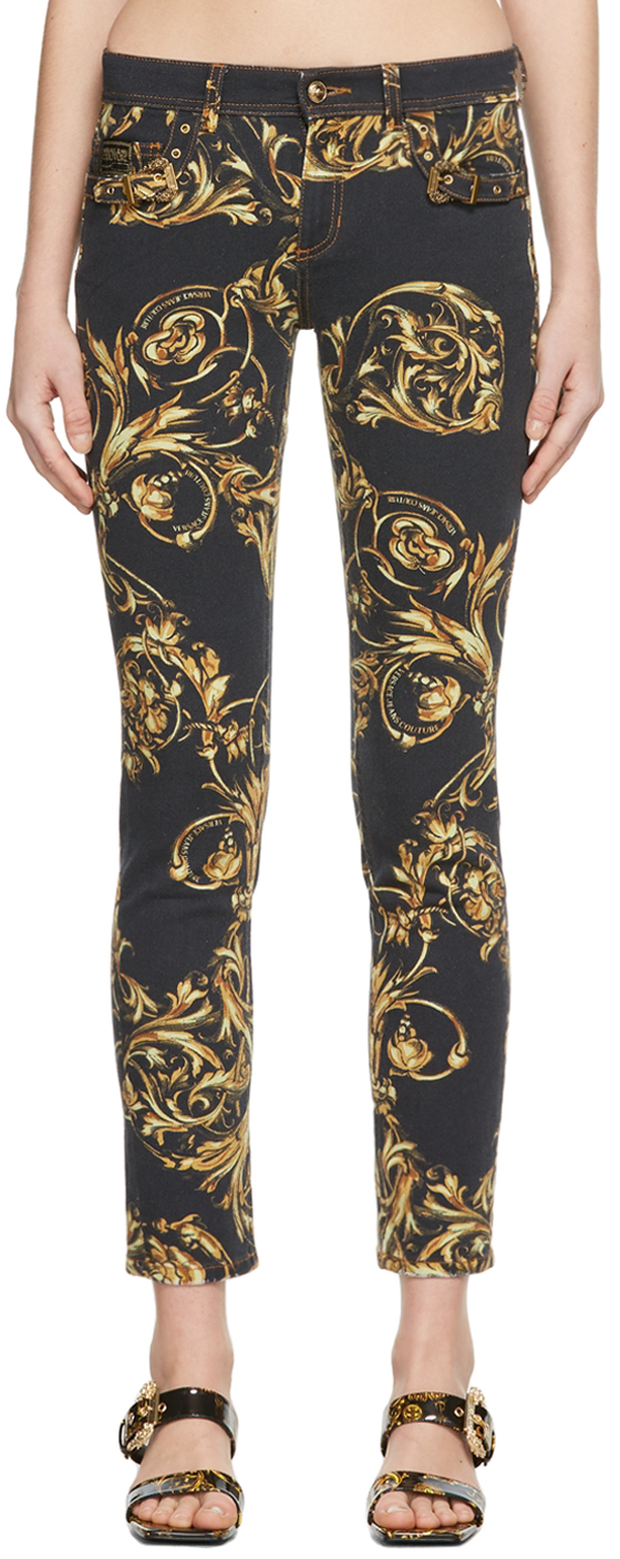 Versace Jeans Couture Black Printed Jeans