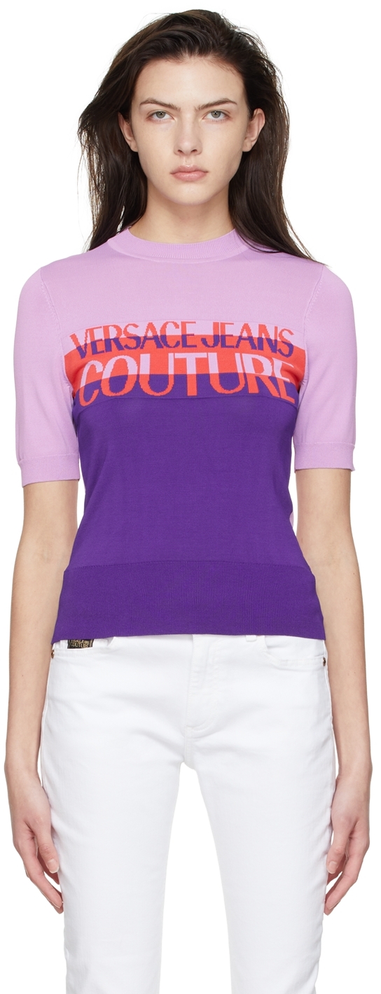 Versace Jeans Couture Purple Viscose Sweater