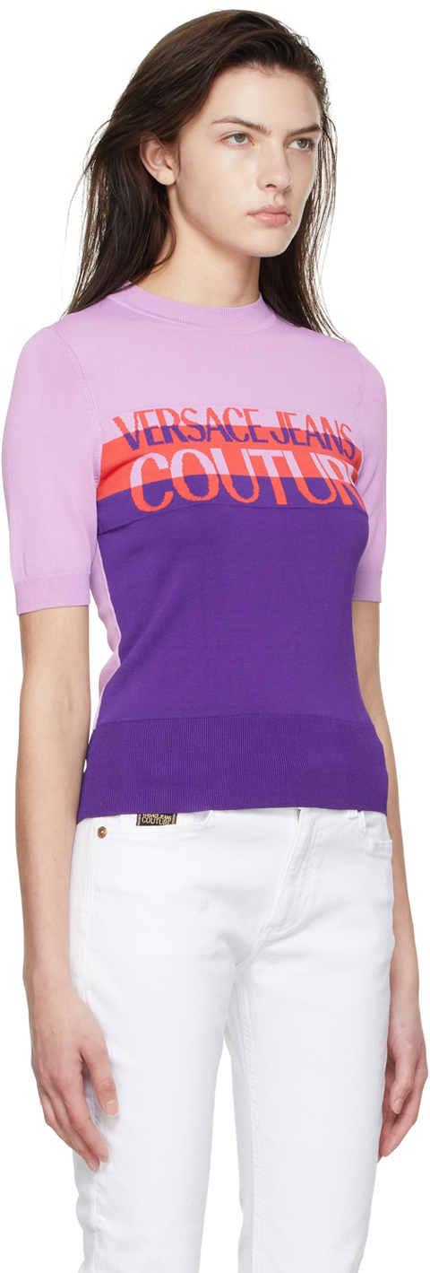 VERSACE JEANS COUTURE PURPLE VISCOSE SWEATER