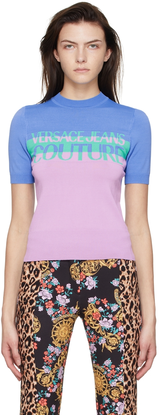 Versace Jeans Couture Blue Viscose Sweater