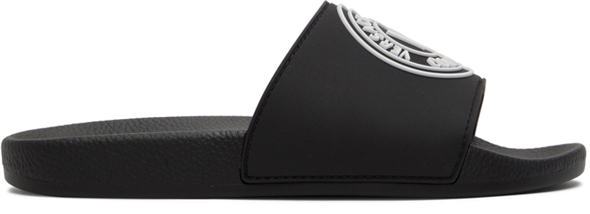 Versace Jeans Couture Black V-Emblem Sandals