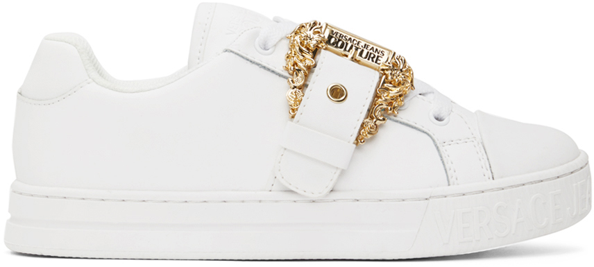 Versace Jeans Couture White Court Low-Top Sneakers