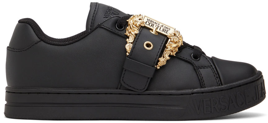 Versace Jeans Couture Black Court Low-Top Sneakers