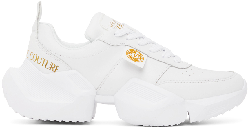 Versace Jeans Couture White V-Emblem Gravity Low-Top Sneakers