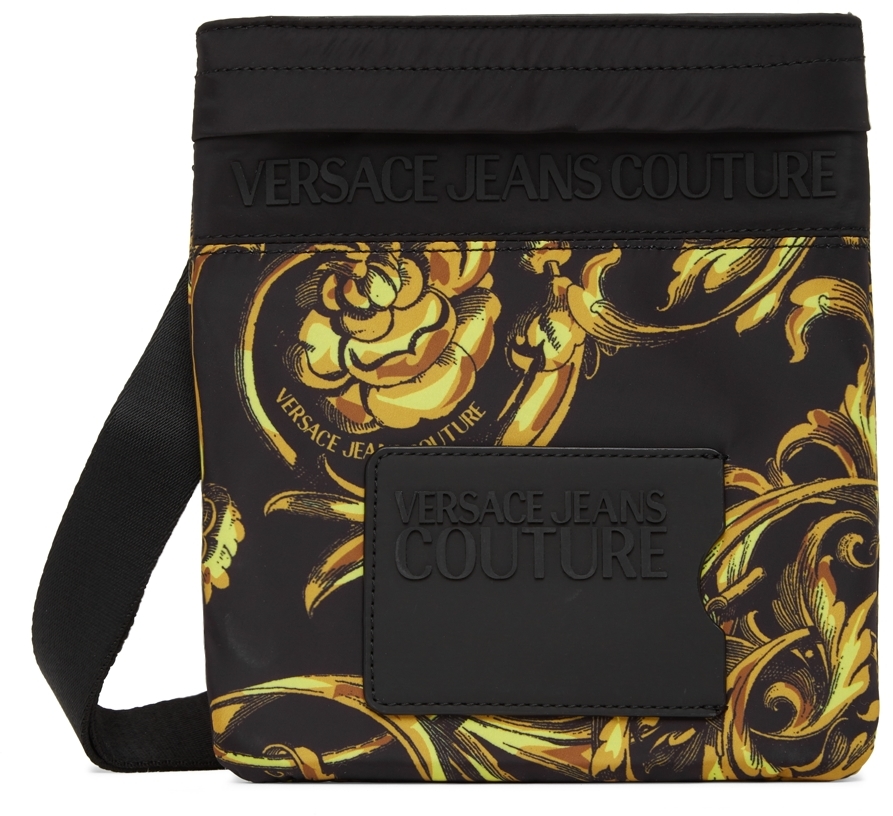 Versace Jeans Couture Black Regalia Baroque Logo Messenger Bag