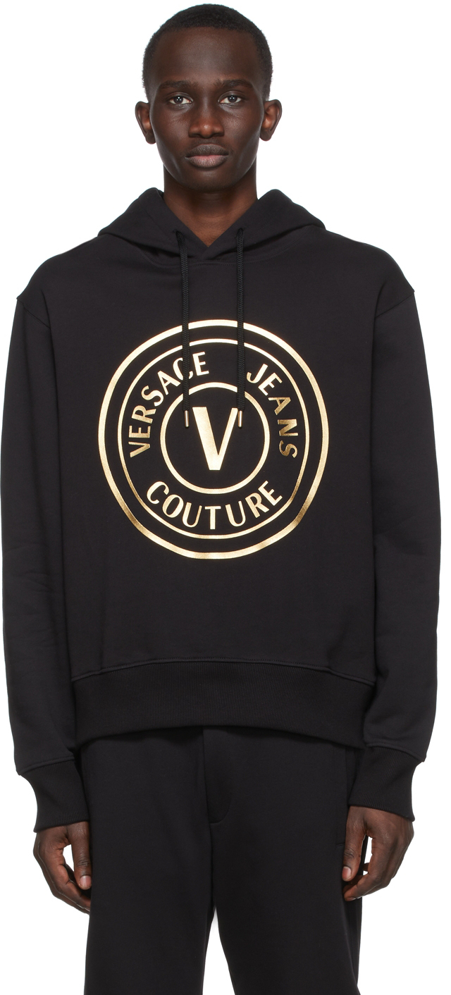 Versace Jeans Couture: Black Bonded Sweatshirt
