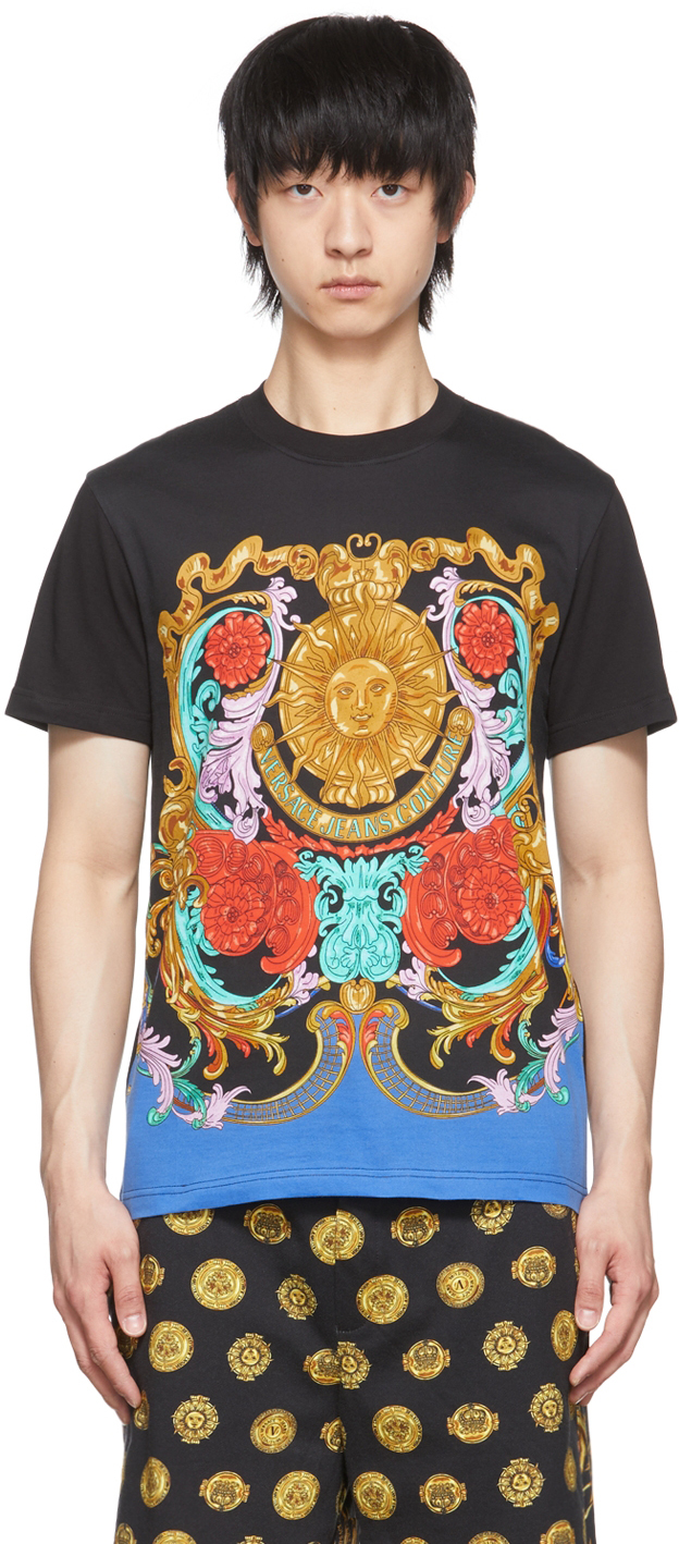 Black Sun Flower Garland T-Shirt
