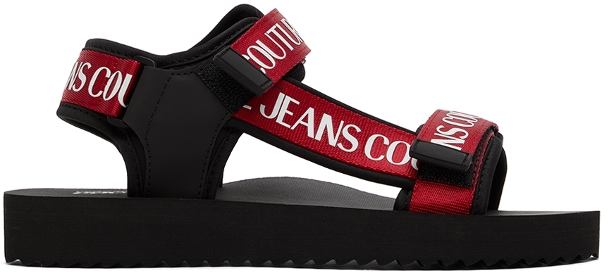 Black & Red Fondo Strap Sandals