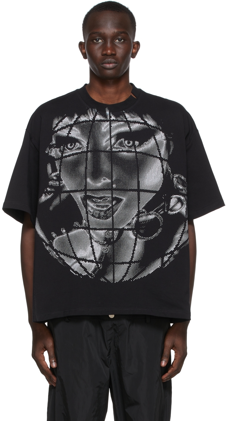 SPENCER BADU: Black Visage T-Shirt | SSENSE Canada