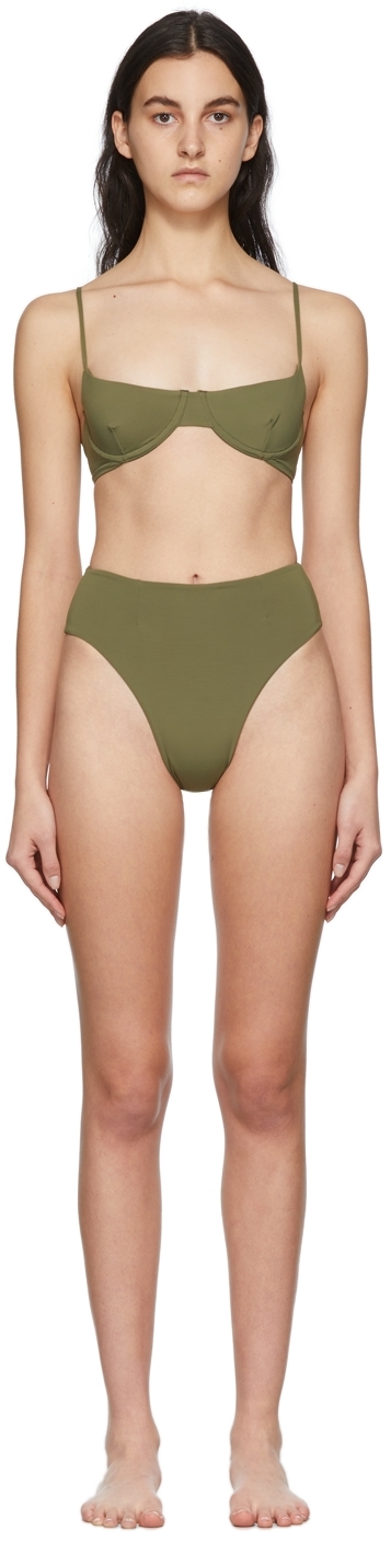 Khaki Ligia & Highleg Bikini