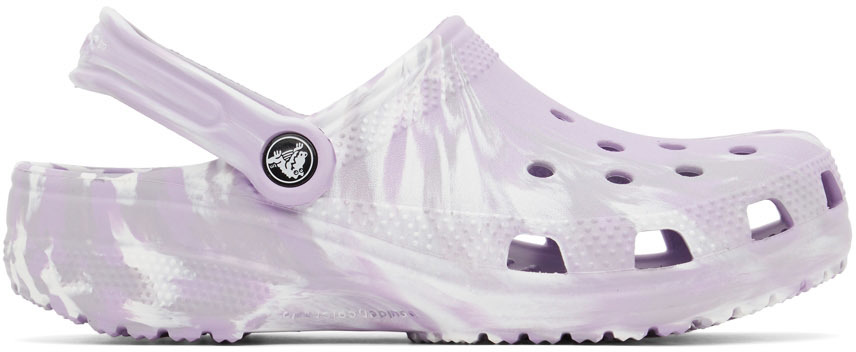 Crocs Purple Classic Marbled Clogs
