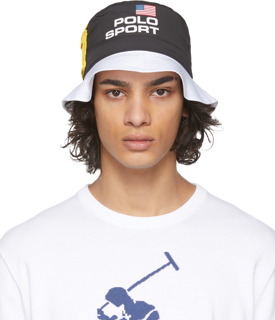 Black & White Polo Sport Bucket Hat Ssense Uomo Accessori Cappelli e copricapo Cappelli Cappello Bucket 