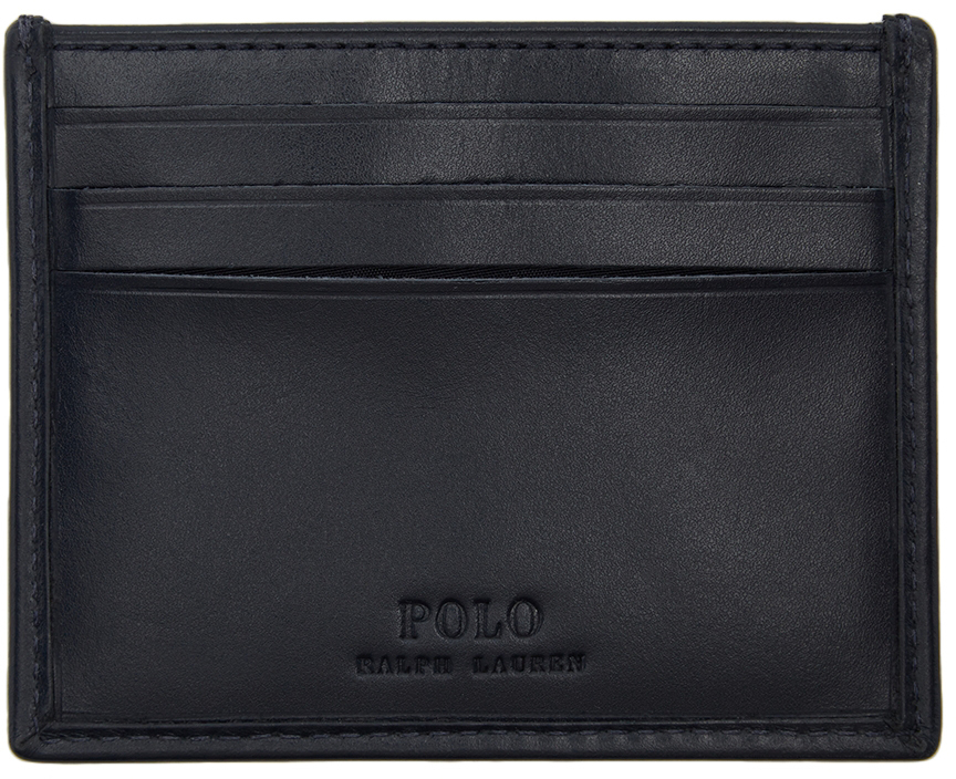 Polo Ralph Lauren Navy Leather Signature Pony Card Holder SSENSE Canada