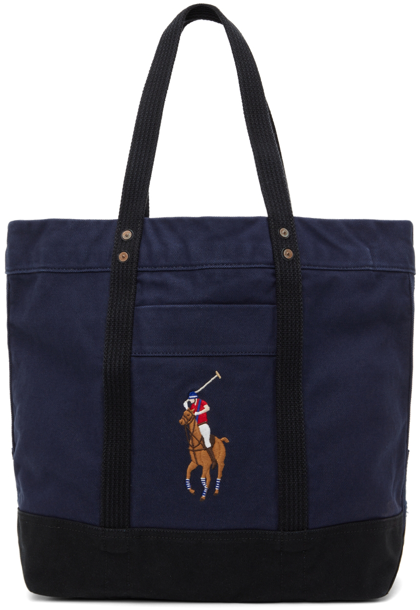 ralph lauren navy tote bag