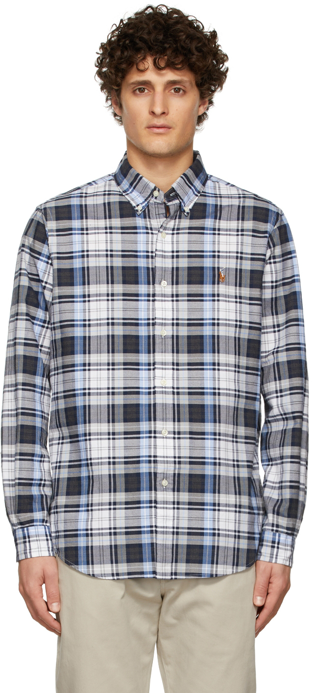 ralph lauren blue plaid shirt