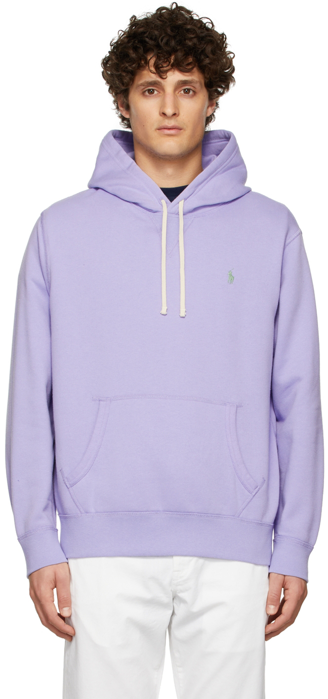 Polo Ralph Lauren: Purple Cotton Fleece Hoodie | SSENSE