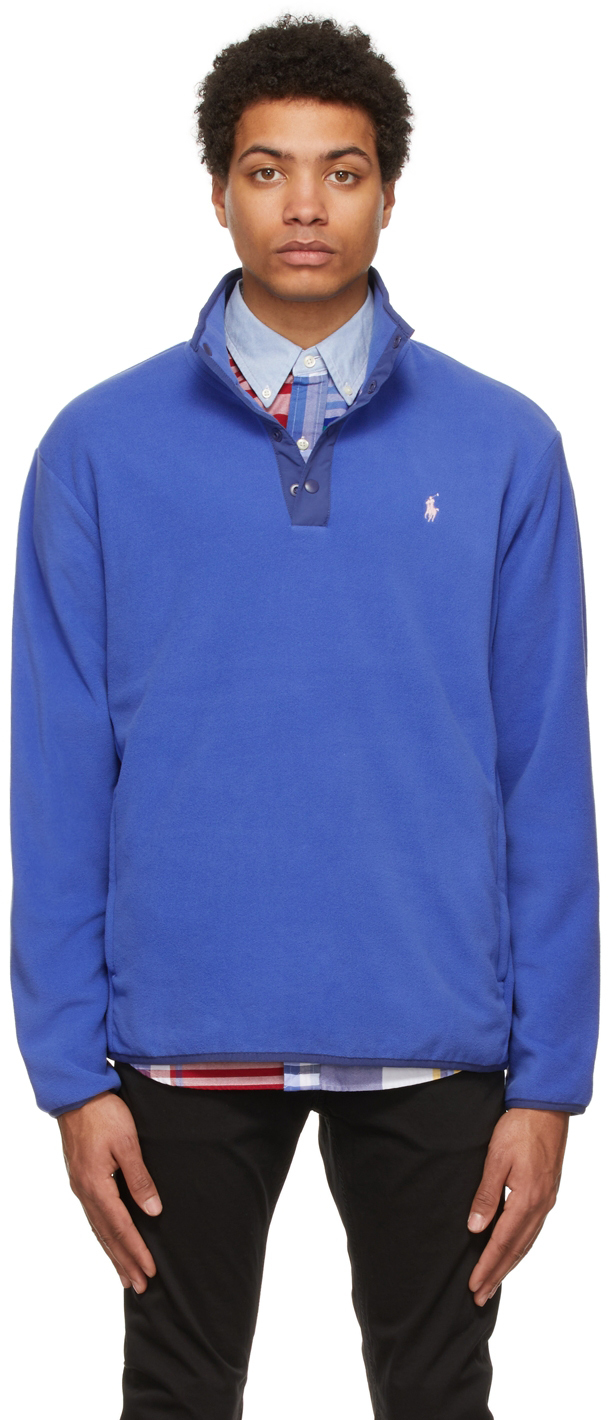 ralph lauren fleece mockneck pullover